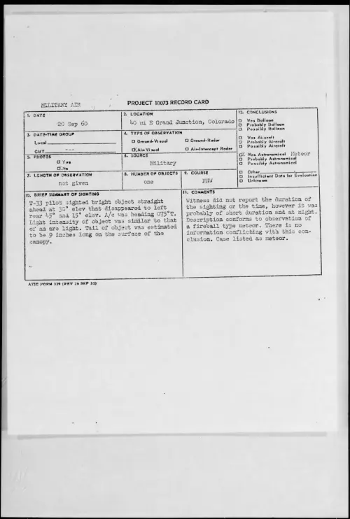 First page of 1960.09 - 8229914 - 40 mi E Grand Junction, Colorado