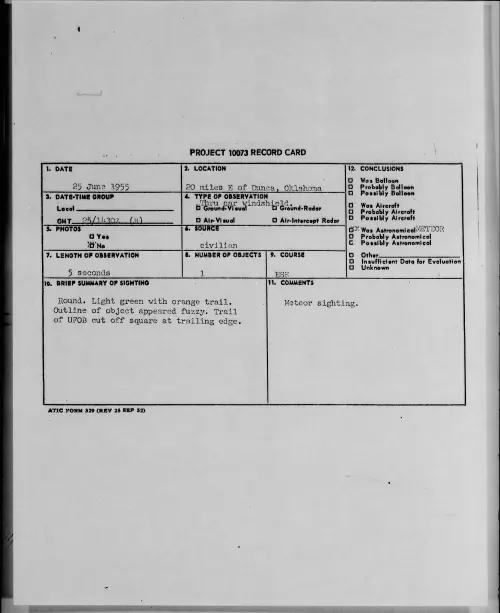 First page of 1955.06 - 6967162 - 20 miles E of Dunca, Oklahoma