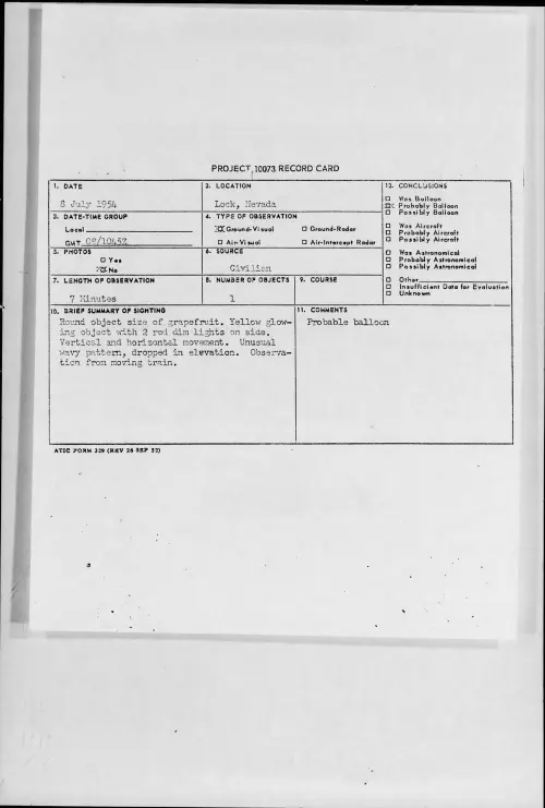 First page of 1954.07 - 8714592 - Lock, Nevada