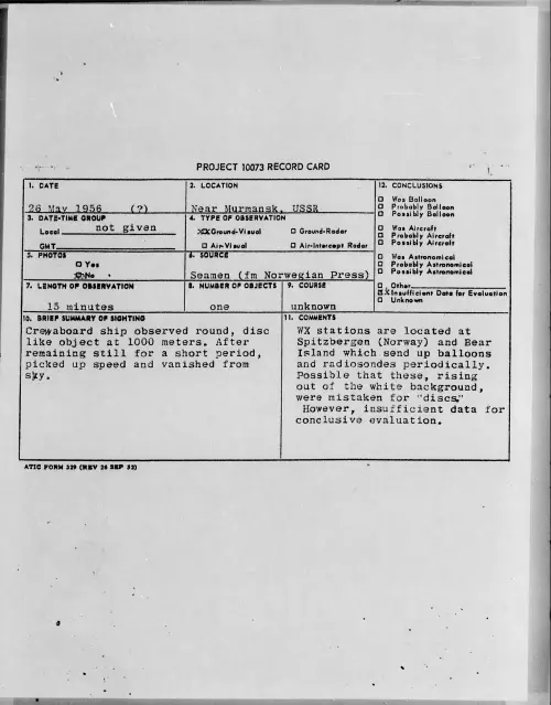 First page of 1956.05 - 6786139 - Near Murmansk, USSR