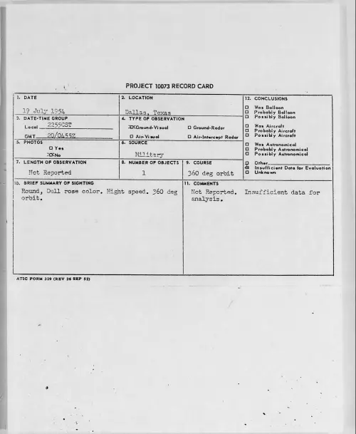 First page of 1954.07 - 8715030 - Dallas, Texas