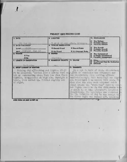 First page of 1959.03 - 9079641 - 5 Mi N of Ann Arbor, Michigan