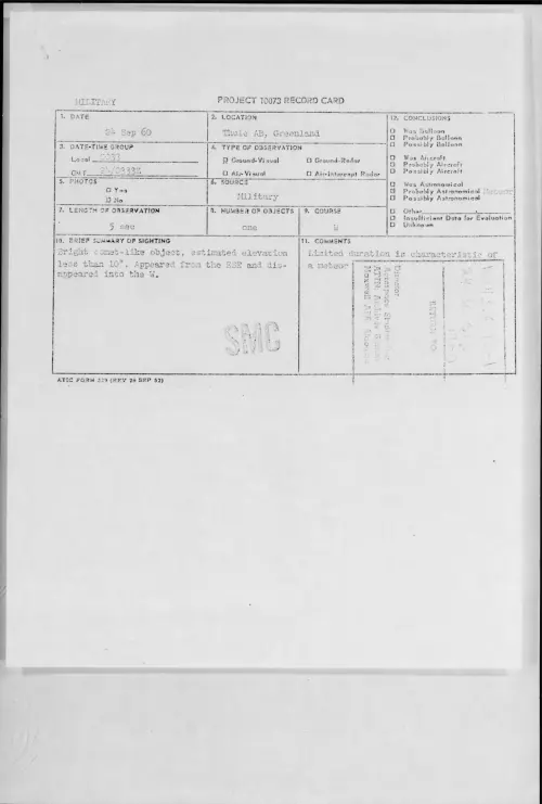 First page of 1960.09 - 8230977 - Thule AB, Greenland