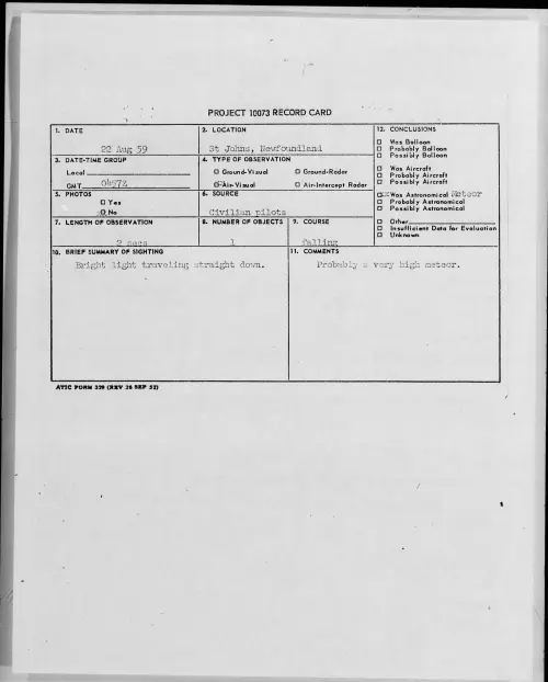 First page of 1959.08 - 8408881 - St Johns, Newfoundland
