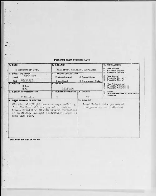 First page of 1954.09 - 8726566 - Hillcrest Heights, Maryland
