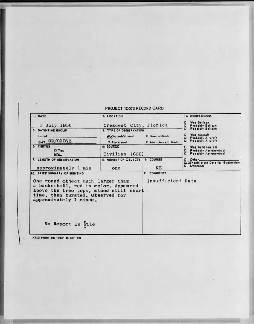 First page of 1956.07 - 6786785 - Crescent City, Florida