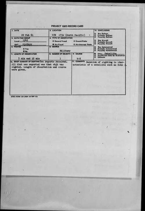 First page of 1961.02 - 8638289 - 47N 173W (North Pacific)