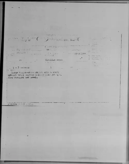 First page of RIVERSIDE, CALIF., July 1952 - Incident Number: [ILLEGIBLE]