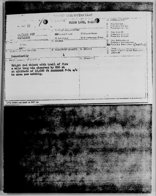 First page of CLEAR LAKE, CALIF., August 1952