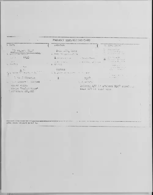 First page of Otis AFB, Mass, August 1952 - Incident Number: [ILLEGIBLE]