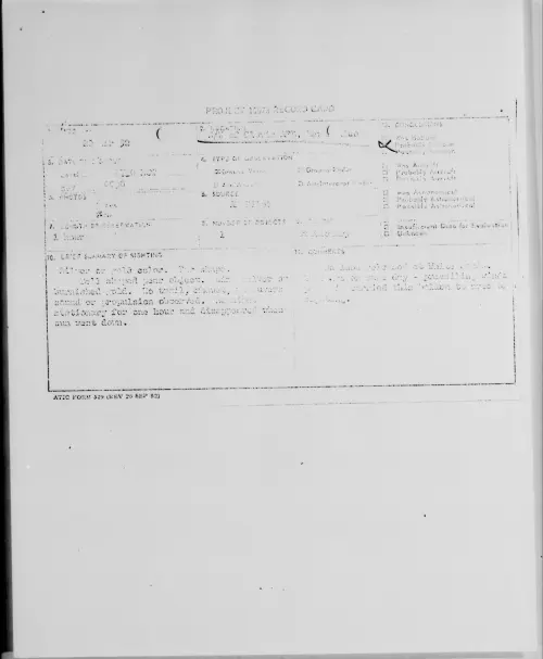 First page of S/W of Clovis AFB, New Mexico, March 1952