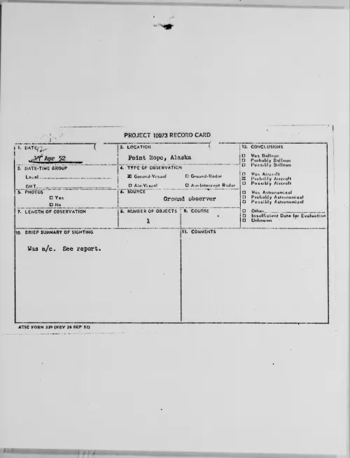 First page of Point Hope, Alaska, April 1952