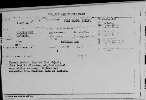 First page of FORT BRAGG, CALIF., August 1952