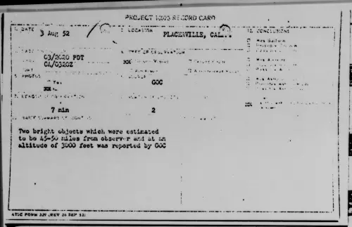 First page of PLACERVILLE, CALIF, August 1952