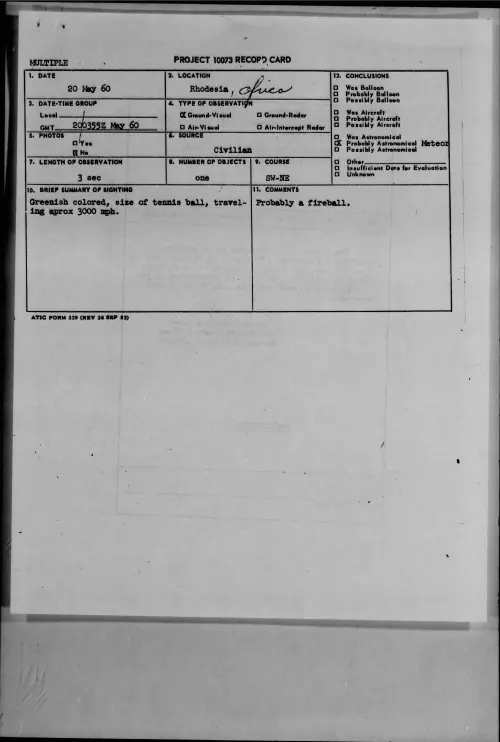 First page of 1960.05 - 7812601 - Rhodesia, Africa