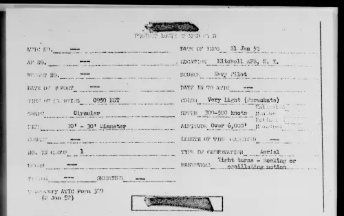 First page of Mitchell AFB, N. Y., January 1952