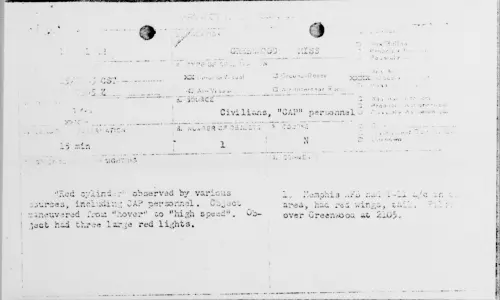 First page of GREENWOOD MISS, July 1952 - Incident Number: [ILLEGIBLE]