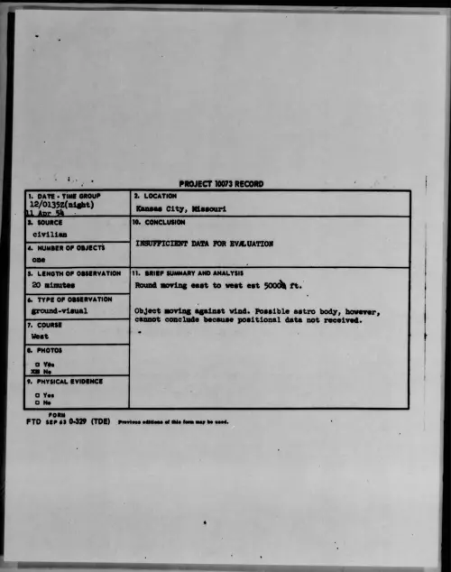 First page of 1954.04 - 6781121 - Kansas City, Missouri