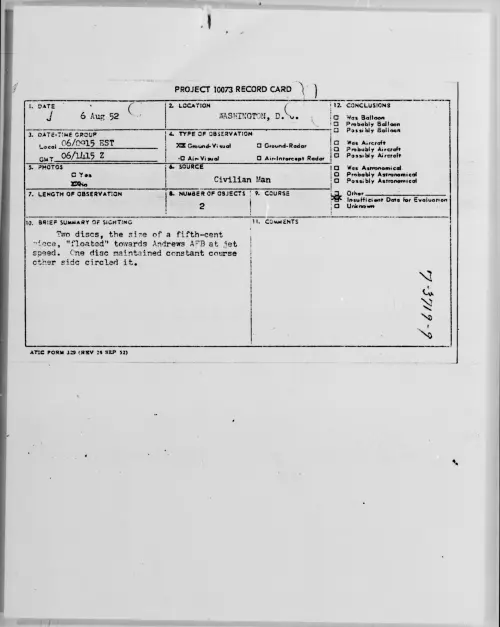 First page of WASHINGTON, D.C., August 1952