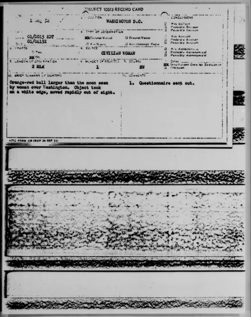 First page of WASHINGTON D.C., August 1952