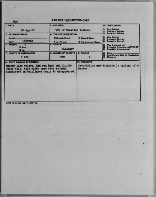 First page of 1960.05 - 7812505 - WSW of Hawaiian Islands
