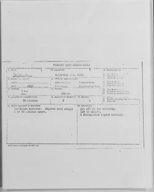 First page of Selfridge AFB, Mich., August 1952