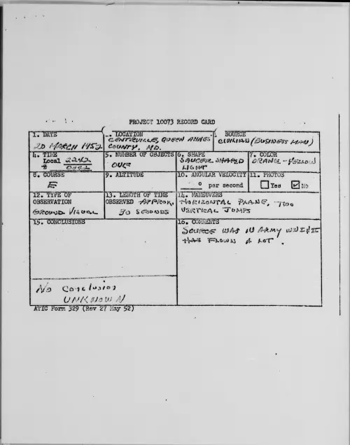 First page of CENTERVILLE, QUEEN ANNES COUNTY, MD., March 1952