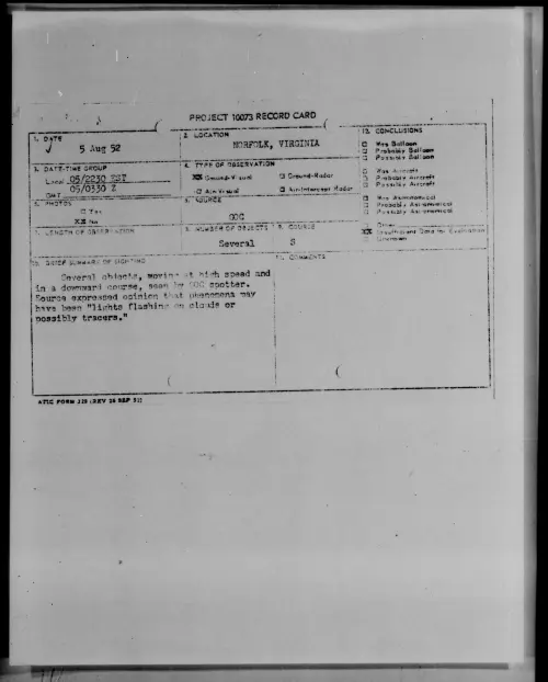 First page of NORFOLK, VIRGINIA, August 1952