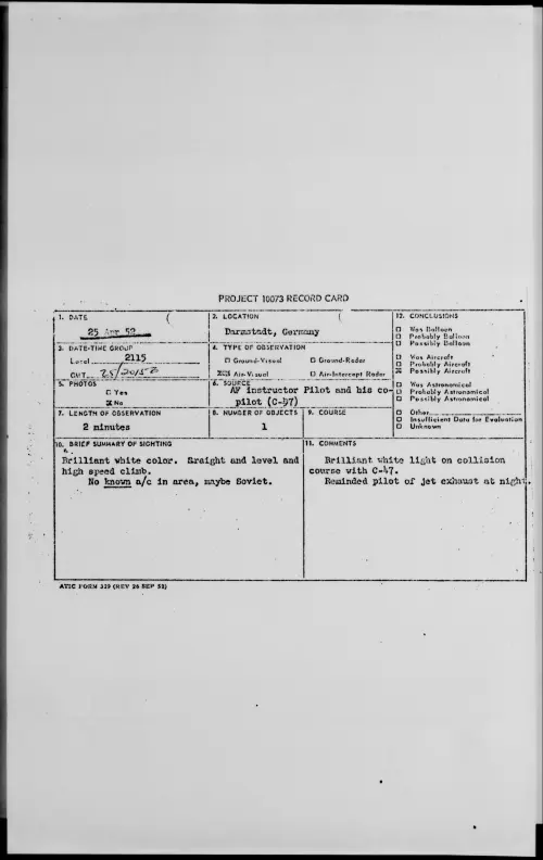 First page of Darmstadt, Germany, April 1952