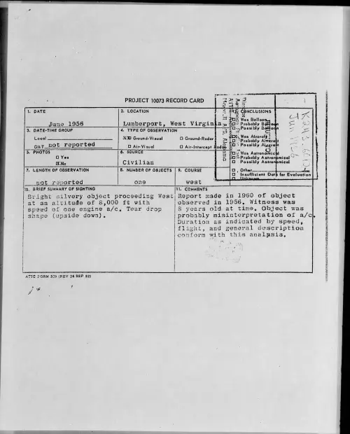 First page of 1956.06 - 6786180 - Lumberport, West Virginia