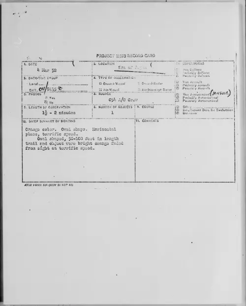 First page of Sea of Japan, March 1952