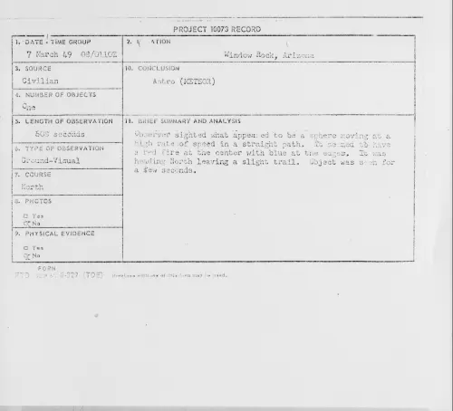 First page of Window Rock, Arizona, March 1949