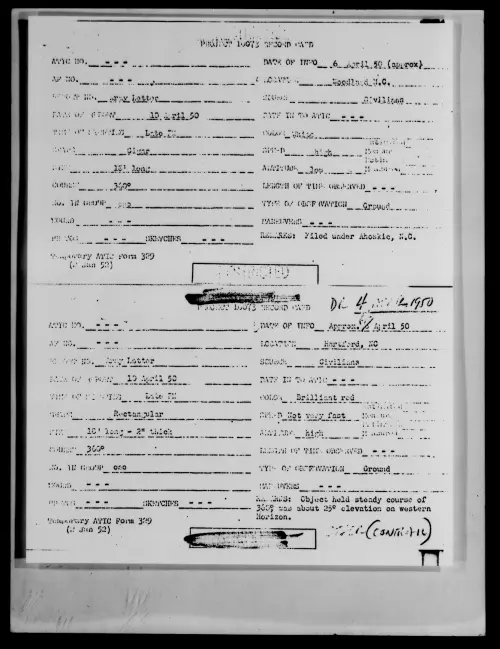 First page of Woodland N.C., April 1950