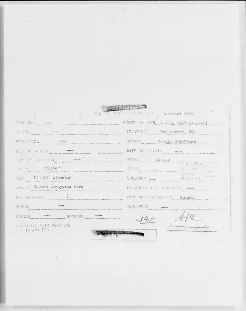 First page of McKeesport, Pa., July 1948 - Incident Number: 161