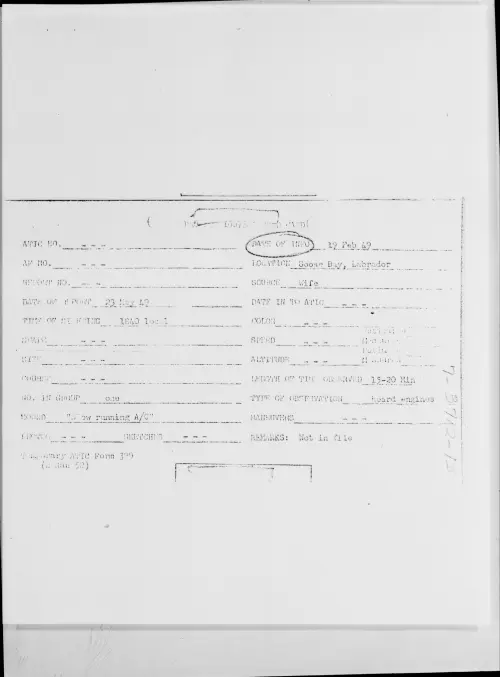 First page of Goose Bay, Labrador, February 1949