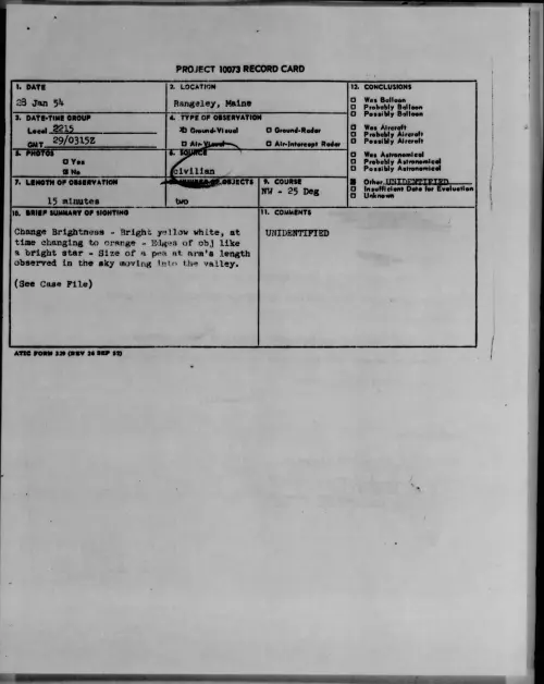 First page of 1954.01 - 6779731 - Rangeley, Maine