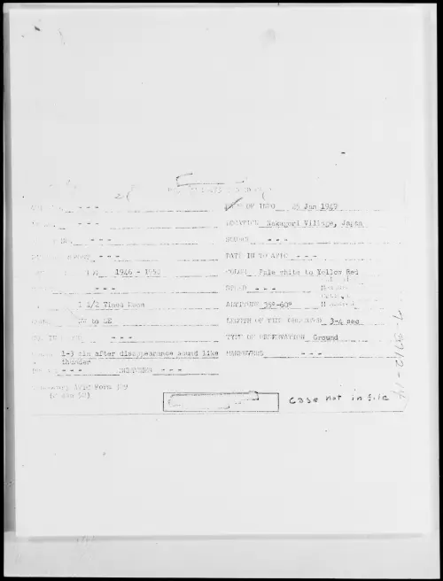 First page of Nakagori Village, Japan, January 1949