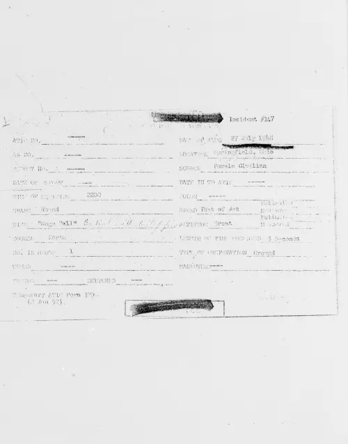 First page of Springfield, Ohio, July 1948 - Incident Number: 147
