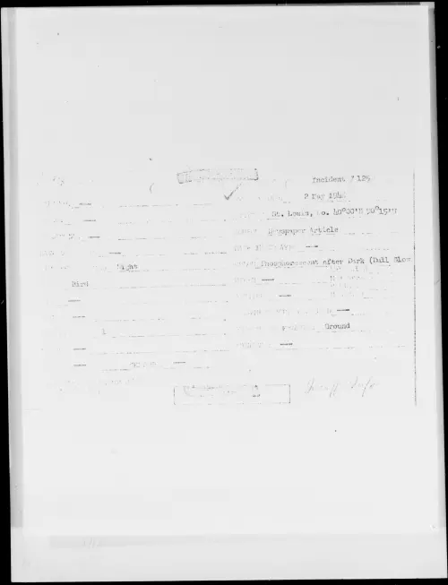 First page of St. Louis, Mo. 40 DEG 00'N 90 DEG 15'W, May 1948 - Incident Number: 125