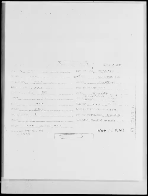 First page of Los Alamos, N.M., February 1949 - Incident Number: 273