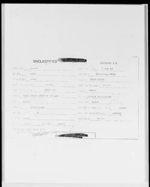 First page of Columbus, Ohio, January 1948 - Incident Number: 32