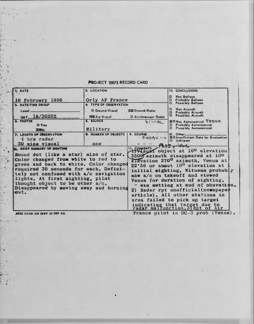 First page of 1956.02 - 7340538 - Orly AF France