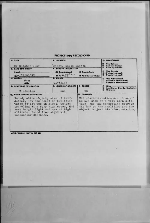 First page of 1957.10 - 7228093 - Minot, North Dakota