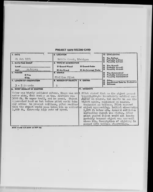 First page of Battle Creek, Michigan, October 1951