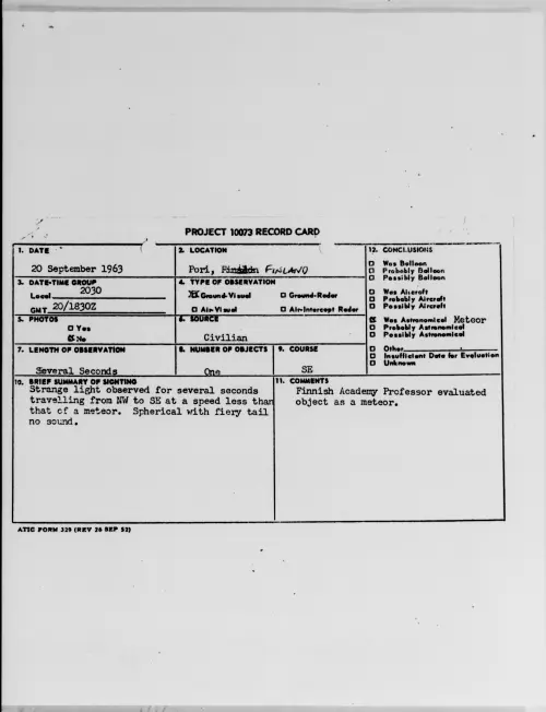 First page of Pori, Finland, September 1963