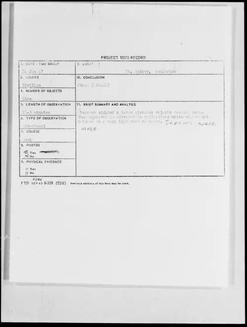 First page of Mt. Rainer, Washington, June 1947