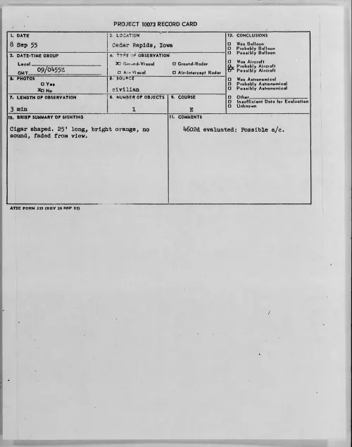 First page of 1955.09 - 7339305 - Cedar Rapids, Iowa