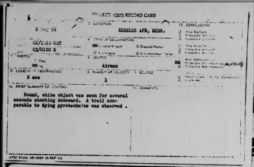 First page of KEESLEE AFB, MISS., August 1952