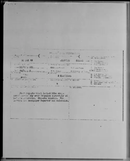 First page of ACAPULCO GUERRO MEX, July 1952