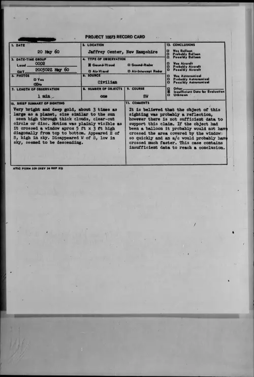 First page of 1960.05 - 7812612 - Jaffrey Center, New Hampshire